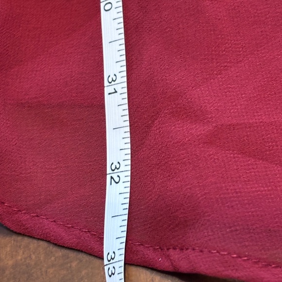 NWT Dynamite Button Front Belted Chiffon Mini Dress Wine Red XS Cocktail Party - Picture 4 of 9